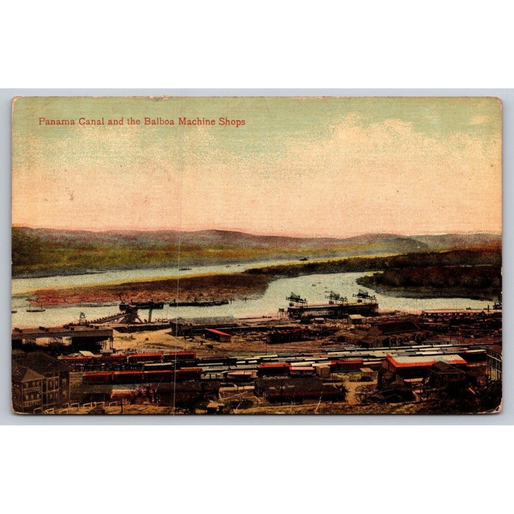1917 Panama Canal Balboa Machine Shops Postcard L&V Dalton MO "Mumps" Story